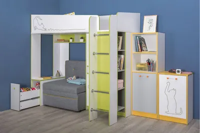 Купить мебельная детская стенка Альфа № 23 лайм зеленый/белый  премиум/стальной серый/темно-серый, цены на Мегамаркет | Артикул:  600003283007