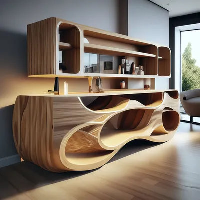 Мебель буфет современный дизайн, дуб…» — создано в Шедевруме
