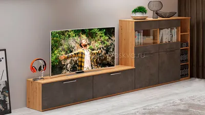 Подвесная стенка под телевизор (фото, информация, размеры, материалы)