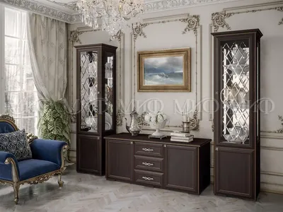 Заказать мебель в гостиную - стенка классика, классика италия