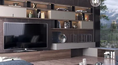 Модульные стенки в гостиную без телевизора по фабричным ценам — заказать  мебель от производителя