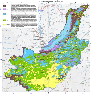 Годовой сток рек map — Русский