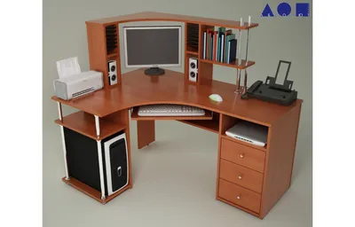 Угловой компьютерный стол с полками на заказ в СПб - Рид Мастер