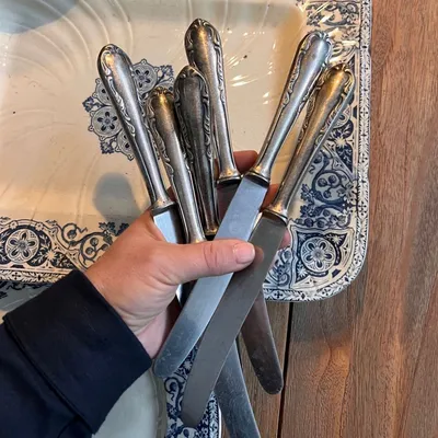 Нож столовый Rostfrei Solingen 24 см серебрение Германия в  интернет-магазине 3 СОРОКИ