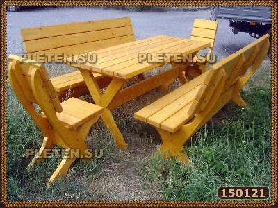 Деревянные скамейки и столы для сада или террасы в деревенском стиле от  мастерской Итальянец