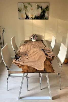 Стол из ствола дерева - Торцевой стол из бревна на заказ, Москва