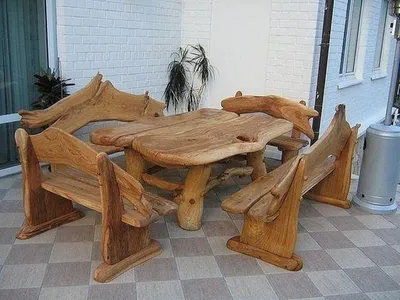 Стол из массива дерева ручной работы №31 для дачи, сауны, беседки, кухни,  кабинета, ресторана, кафе, бара, офиса