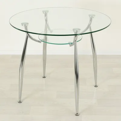 Круглый стеклянный стол на кухню Вокал 18-4 прозрачный/хром купить |  Интернет-магазин Mebel Apartment