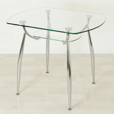 Прямоугольный стеклянный обеденный стол Вокал 32 прозрачный/хром недорого |  Интернет-магазин Mebel Apartment