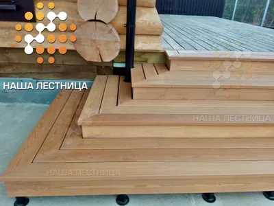 Лестница «Лаунж» из лиственницы, цвет хром - купить по цене от 128000  рублей, проект № 0505