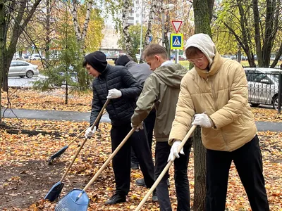 Веселый субботник в поселке Вырица Гатчинского района в рамках партийного  проекта \"Крепкая семья\"