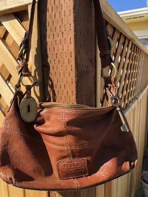 Vintage FOSSIL Soft Brown Leather Crossbody/Shoulder Bag/Purse | eBay