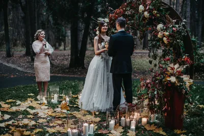 Осенняя свадьба: оформление и фото