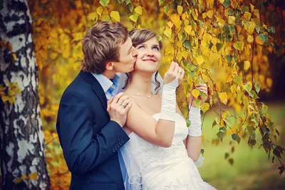 Осенняя свадьба: образ жениха и невесты