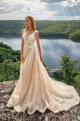 Шикарное свадебное платье артикул 227872 цвет шампань👗 напрокат 14 100 ₽ ⭐  купить 60 000 ₽ в Волгограде
