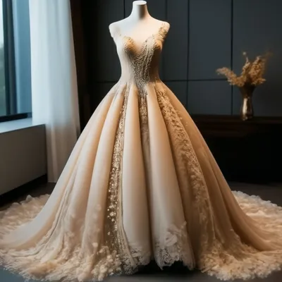 Свадебное платье цвета шампань | Салон «Эдем»
