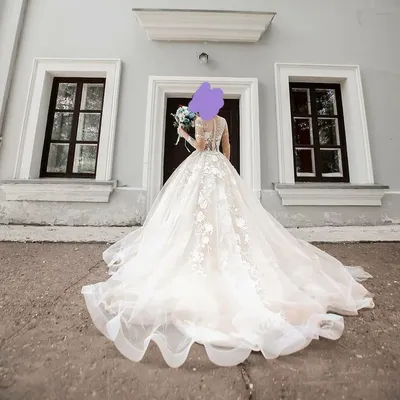 Женское свадебное платье цвета шампанского, а-силуэт, с круглым вырезом и  рукавами-крылышками, Кружевная аппликация, индивидуальный пошив, свадебное  платье со шлейфом | AliExpress