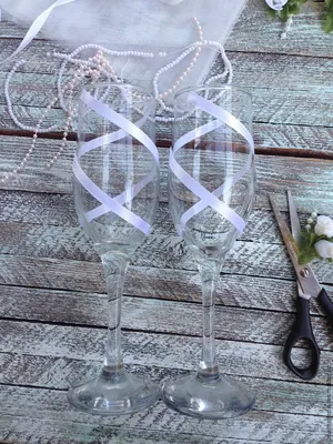 Как украсить свадебные бокалы своими руками: Мастер-Классы в журнале  Ярмарки Мастеров