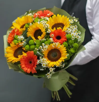 Свадебный букет с герберами | Свадебные букеты | Kiwi Flower Shop