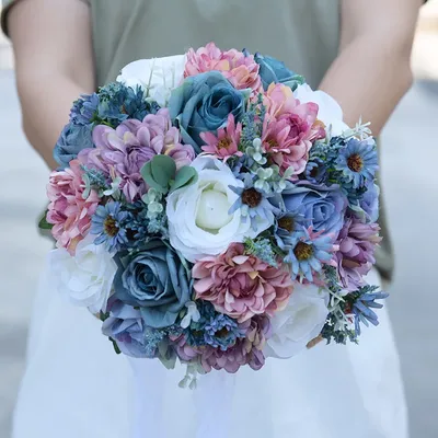 Свадебный букет Kyunovia GC8, винтажный букет из диких цветов, роз, герберы,  Свадебный букет невесты | AliExpress