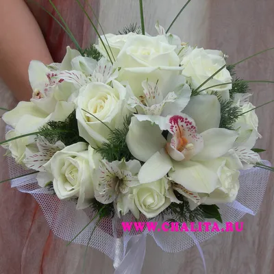 Букет невесты из пионов и орхидей | Букет из белых орхидей, Элегантный  свадебный декор, Букет свадьба