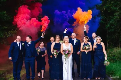 Цветной дым на свадьбу для фотосессии - заказать в интернет-магазине  «Пион-Декор» или свадебном салоне в Москве