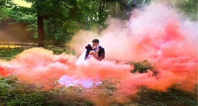 Цветной дым на свадьбу - 75 фото