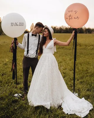 Свадебные фото с воздушными шарами фотографии
