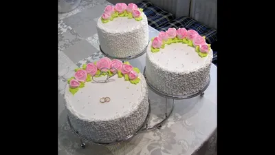 Недорогие свадебные торты с цветами из мастики/крема на заказ в Москве!