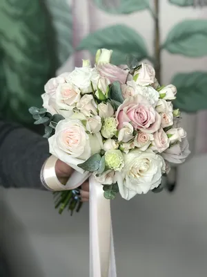 Свадебный Букет из белых роз - Арт. 3947