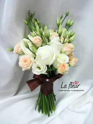 Свадебный букет из белых роз и эустомы (ID#352619594), цена: 2000 ₴, купить  на Prom.ua