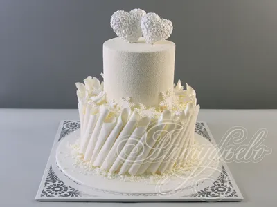 одноярусные свадебные торты, небольшие свадебные торты, маленький свадебный  торт, белый свадебный торт, красивые свадебные торты, Свадебный торт Москва