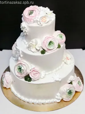 Свадебный торт «Пионы и розы» заказать в Москве с доставкой на дом по  дешевой цене