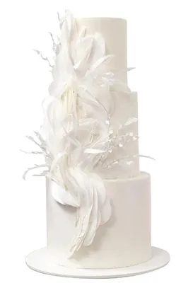 Купить свадебный торт белый трехъярусный за 3 190 ₽ за 1 кг в Москве