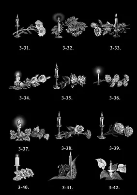 Изображение Свечей на Памятник / Гравировка Свечей