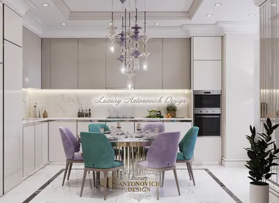 Светлая кухня в современном стиле, Kandinsky Odessa Residence ⋆ Студия  дизайна элитных интерьеров Luxury Antonovich Design