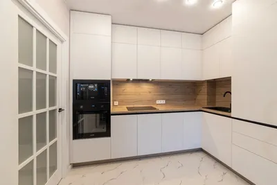 Угловая белая кухня Интегро из крашеного МДФ — Салон Мебели \"Уютный дом\"