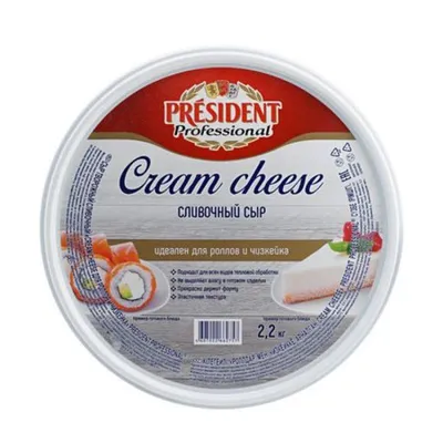 Президент Сыр творожный для роллов и чизкейка 65% 2,2 кг от магазина  Закажука