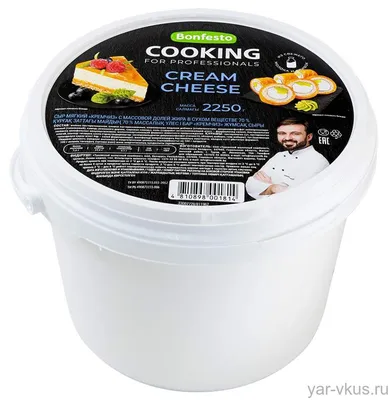 Сыр мягкий Кремчиз Cooking сливочный 70%, ведро 2,25 кг