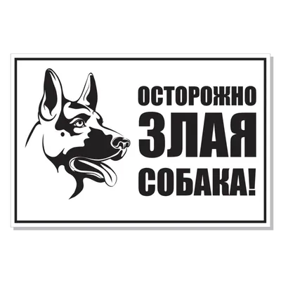 Таблички адресные Осторожно злая собака - Карандаш