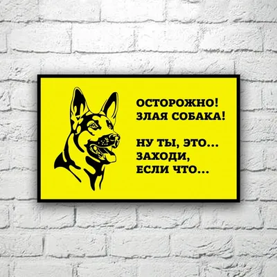 Табличка \"Осторожно злая собака\"