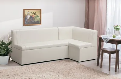 Кухонный диван Секрет-4 со спальным местом прямой (Капро эко крем) купить в  Владивостоке по низкой цене в интернет магазине мебели