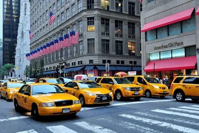 Такси Нью Йорка Фото фотографии