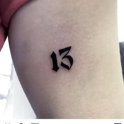 Tattoo uploaded by R Y N A • Thirteen ♠️ #tattoo #tattooartist #smalltattoo  #13 #thirteentattoo #lettering #girltattoo #cutetattoo #simpletattoo  #swisstattoo #blackwork • Tattoodo