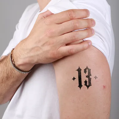 Flash Tattoos | Temporary tattoo Number 13 in gothic writing – The Flash  Tattoo