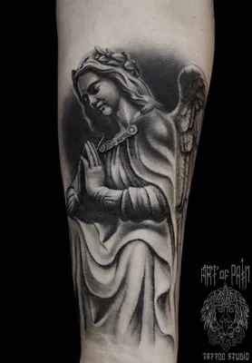 Татуировка женская графика на руке ангел 3403 | Art of Pain