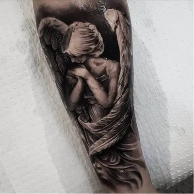 Татуировка мужская чикано на руке ангел - мастер Анастасия Юсупова 5439 |  Art of Pain