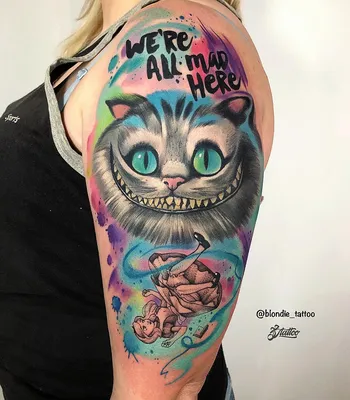 Tattoo uploaded by Арт тату салон Marlin • Чеширский кот • Tattoodo