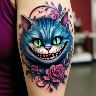 Чеширский кот для Алисы, переработка эскиза клиента. Спасибо! #tattoo #cat # татуировка #тату #чеширский #кот | ВКонтакте