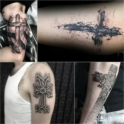 Водостойкая Временная тату-наклейка, черный крест, дизайн тела,  искусственная татуировка, флэш-татуировка на спину, женский и мужской |  AliExpress